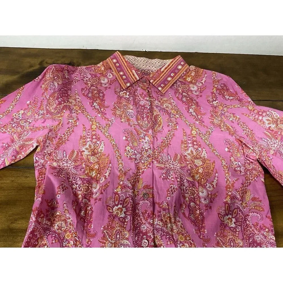 Robert Graham Womens Pink Western Button Up Shirt Size Small - Picture 3 of 11